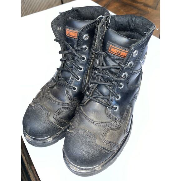 Harley-Davidson Women's Stealth 5.25”‎ Lace-Up Moto Boots, Black Sz 9M D81641 - Picture 1 of 10
